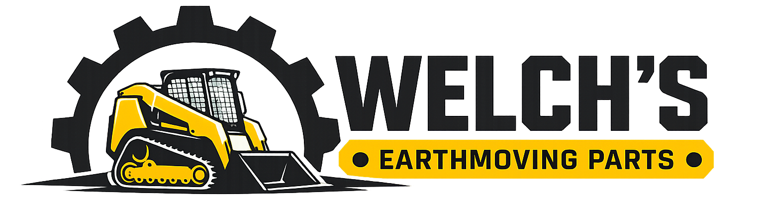 Welch's Earthmoving Parts logo with skid steer loader